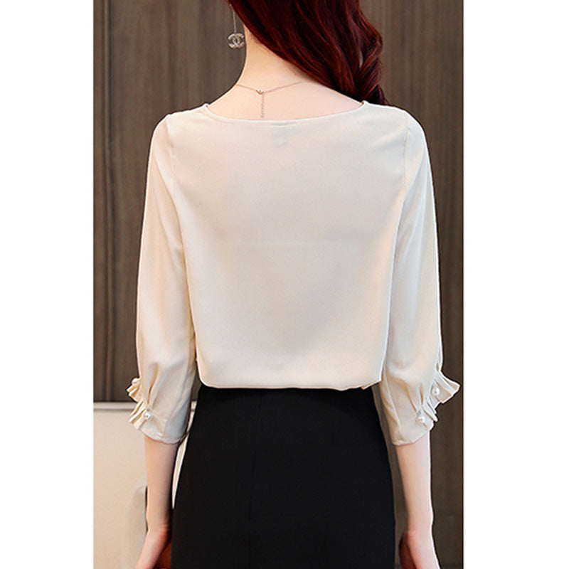 Damen Elegante Bluse mit Puffärmeln Drune