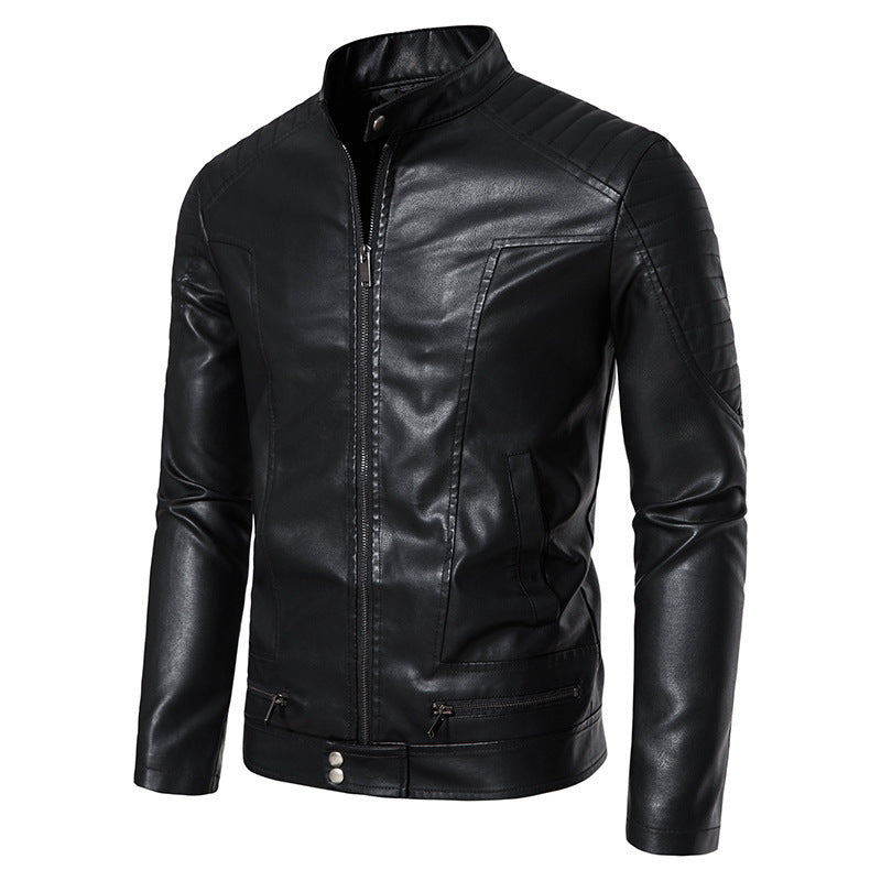 Herren Modische Kunstlederjacke mit Steppdetails Drune 1788322065