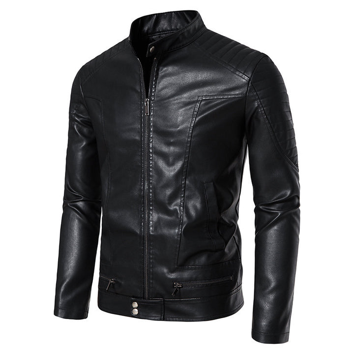 Herren Modische Kunstlederjacke mit Steppdetails Drune 1788322065