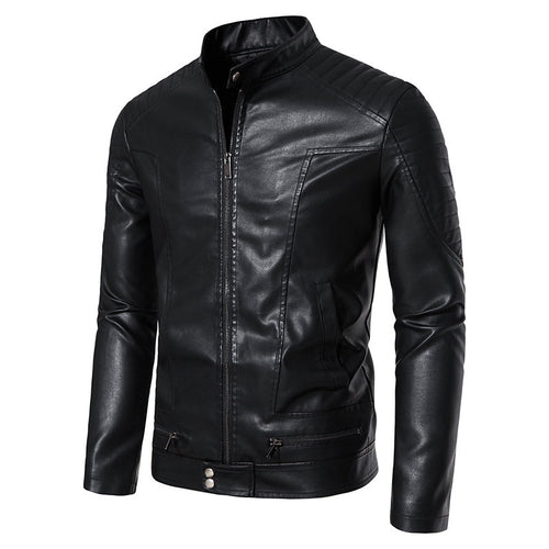 Herren Modische Kunstlederjacke mit Steppdetails Drune 1788322065