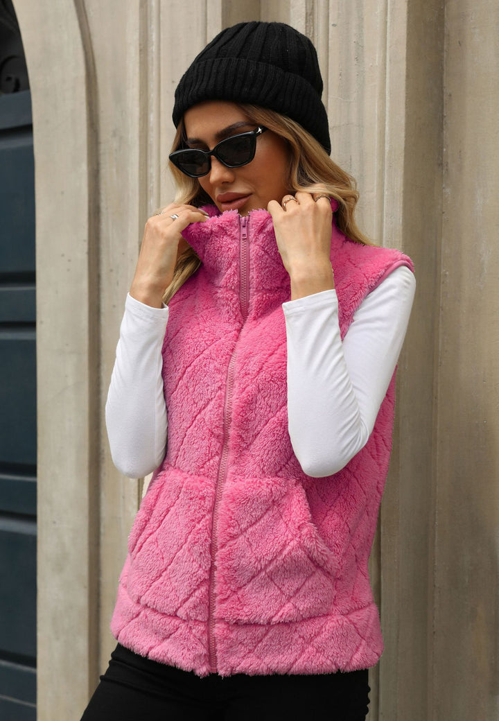 Damen Fleece-Weste mit modernem Steppmuster und praktischen Taschen Drune