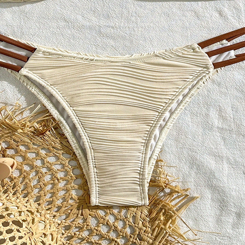 Damen Bandeau-Bikini mit raffiniertem Rüschendesign und verstellbaren Trägern Drune
