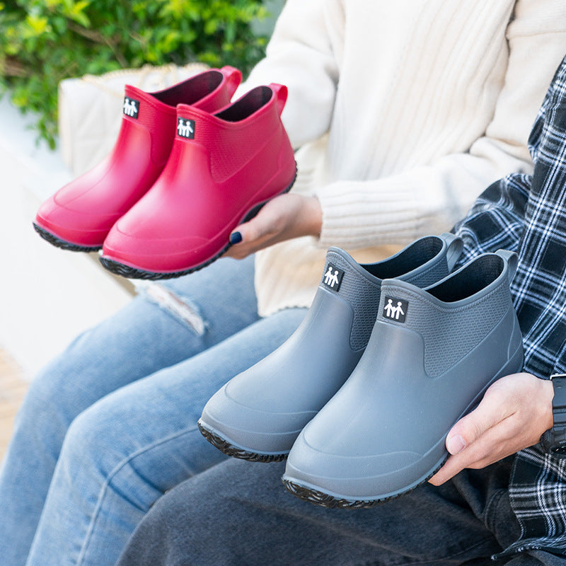 Herren Kurzschaftige wasserdichte Gummistiefelette mit griffiger Profilsohle Drune
