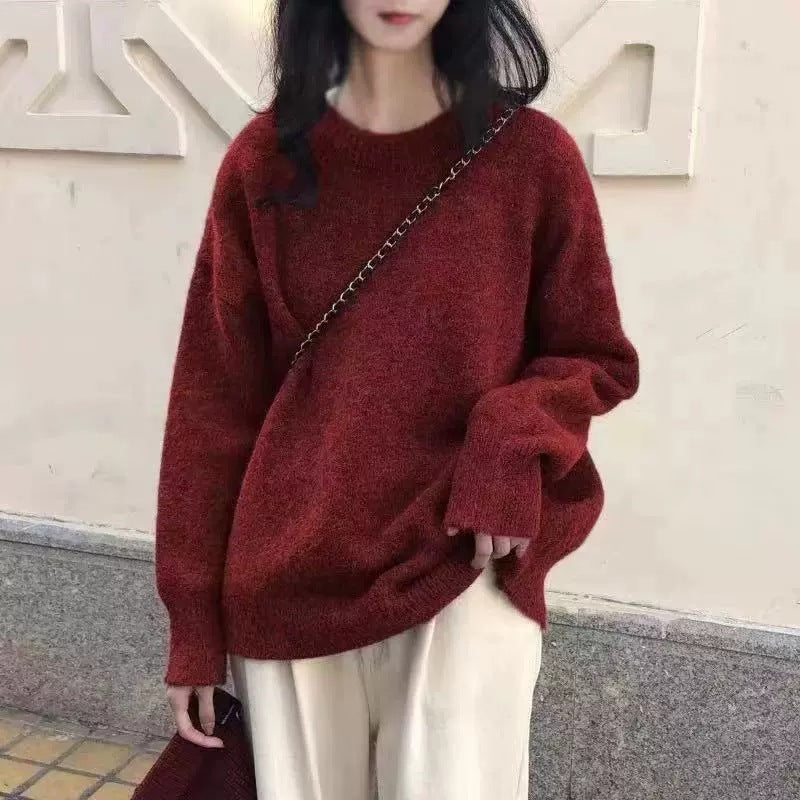 Damen Lässiger Kuschel-Feinstrickpullover mit Stehkragen und verlängerten Bündchen Drune