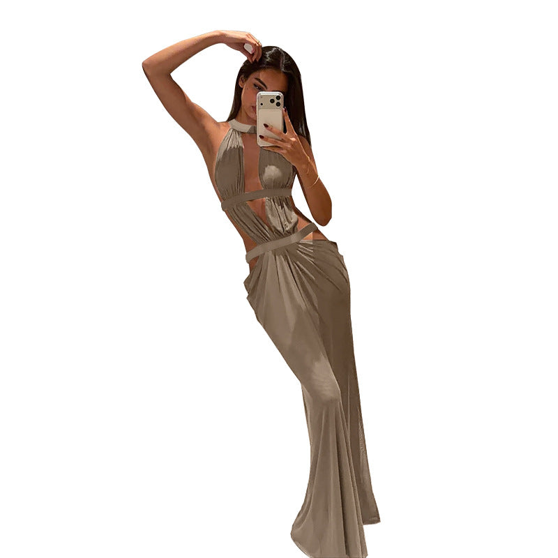 Damen elegantes Wickelkleid mit tiefem V-Ausschnitt und modischen Drapierungen Drune