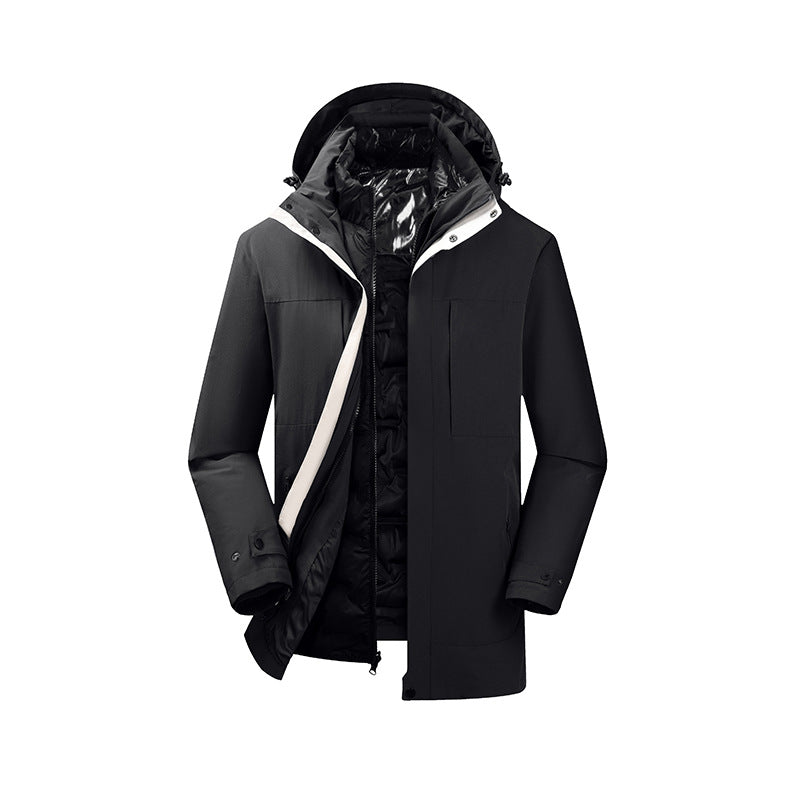 Herren Zweiteiliger Parka mit herausnehmbarer Stepp-Innenjacke und verstellbarer Kapuze Drune