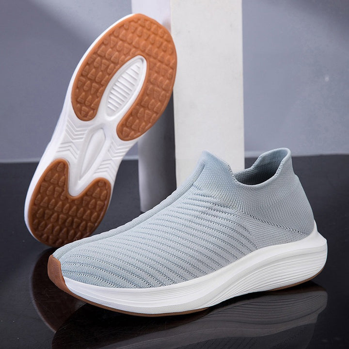 Damen Atmungsaktive Slip-On Strick-Sneakers mit sockenähnlichem Schaft Drune