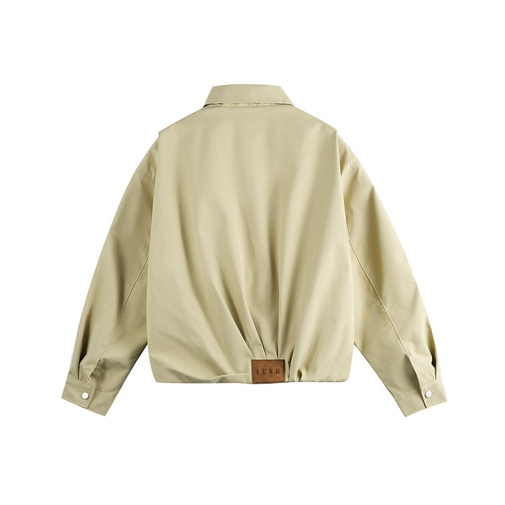 Unisex Kurzblouson im Boxy‑Cut mit Hemdkragen und gerafftem Saum Drune