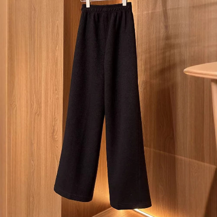 Damen Weit geschnittene Stoffhose mit elastischem Bund Drune