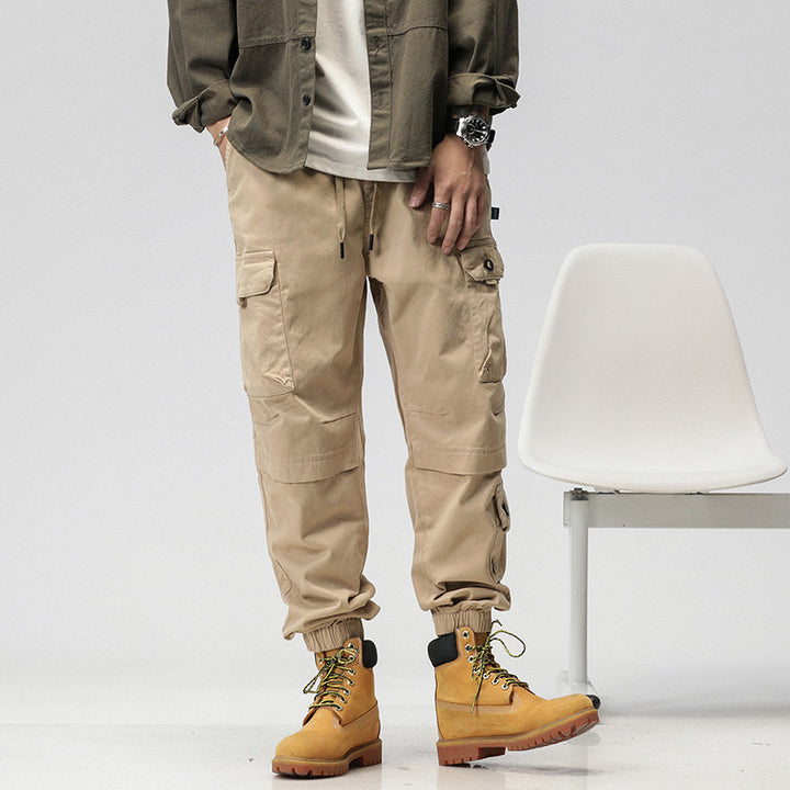 Herren Cargo-Joggerhose mit ergonomischen Kniepaneelen, Tunnelzugbund und elastischen Bündchen Drune