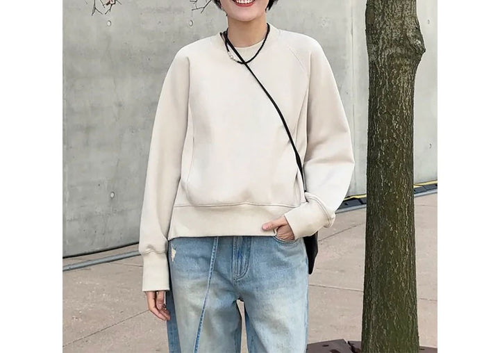 Damen Bequemer Sweatshirt mit raglan Ärmel Drune