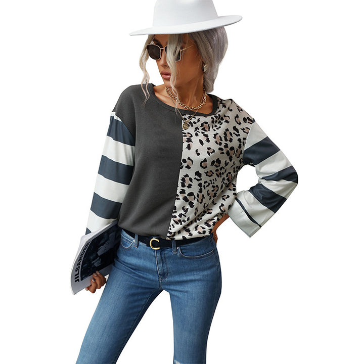 Damen Feinstrickpullover mit Animalpanel und kontrastierenden Blockärmeln Drune