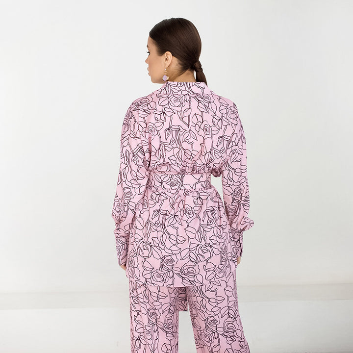 Damen modisches Blazer-Set mit floralen Akzenten Drune