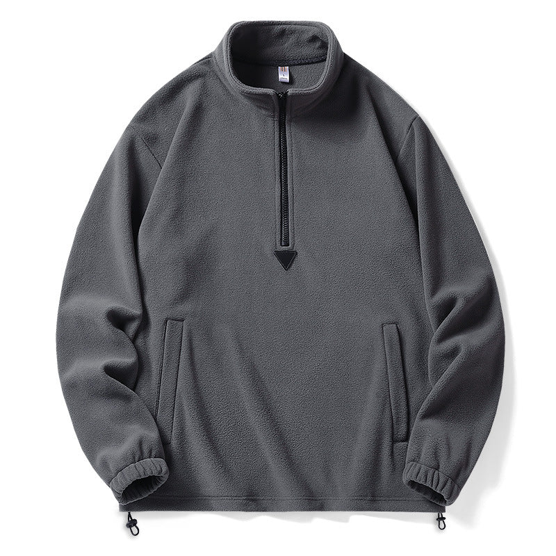 Herren Hochwertiger Fleece-Pullover mit Stehkragen