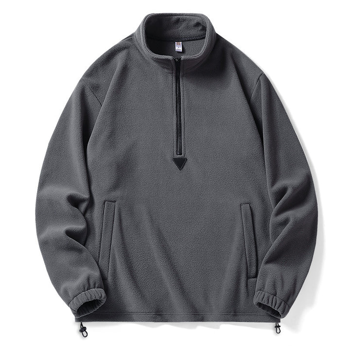 Herren Hochwertiger Fleece-Pullover mit Stehkragen