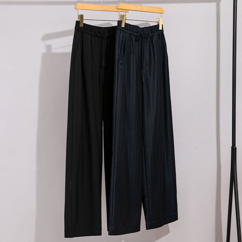 Damen weite Palazzo-Hose mit elastischem Bund und Tunnelzug Drune