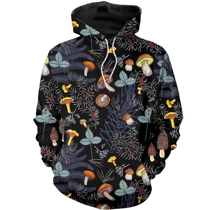Unisex Kapuzenpullover mit kreativem Pilzdesign Drune