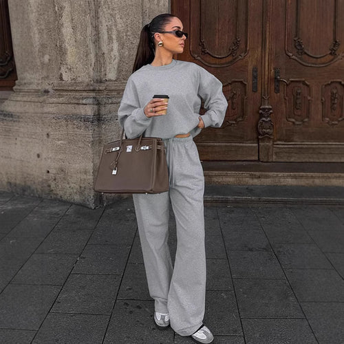 Damen Bequemer Sportanzug mit weitem Schnitt und modischen Details Drune