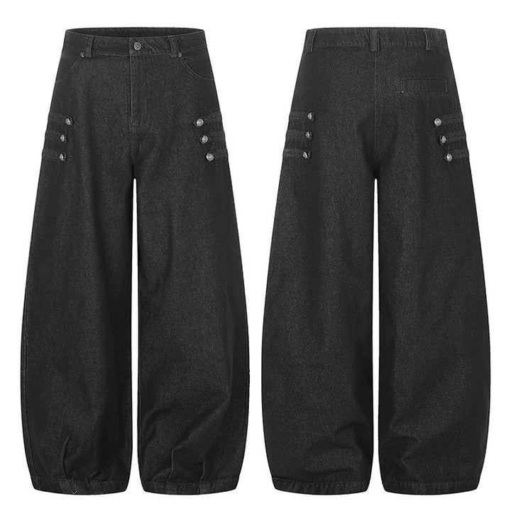 Damen Hochtaillierte Balloon-Culotte-Jeans mit elastischem Saum Drune