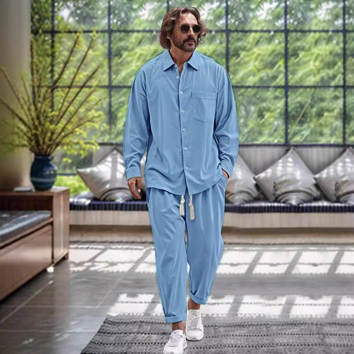 Herren Freizeitanzug im modernen Oversize-Schnitt mit hochwertiger Baumwollmischung Drune