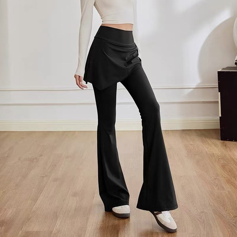 Damen Flared Pants mit asymmetrischem Schnitt und hohem Bund Drune