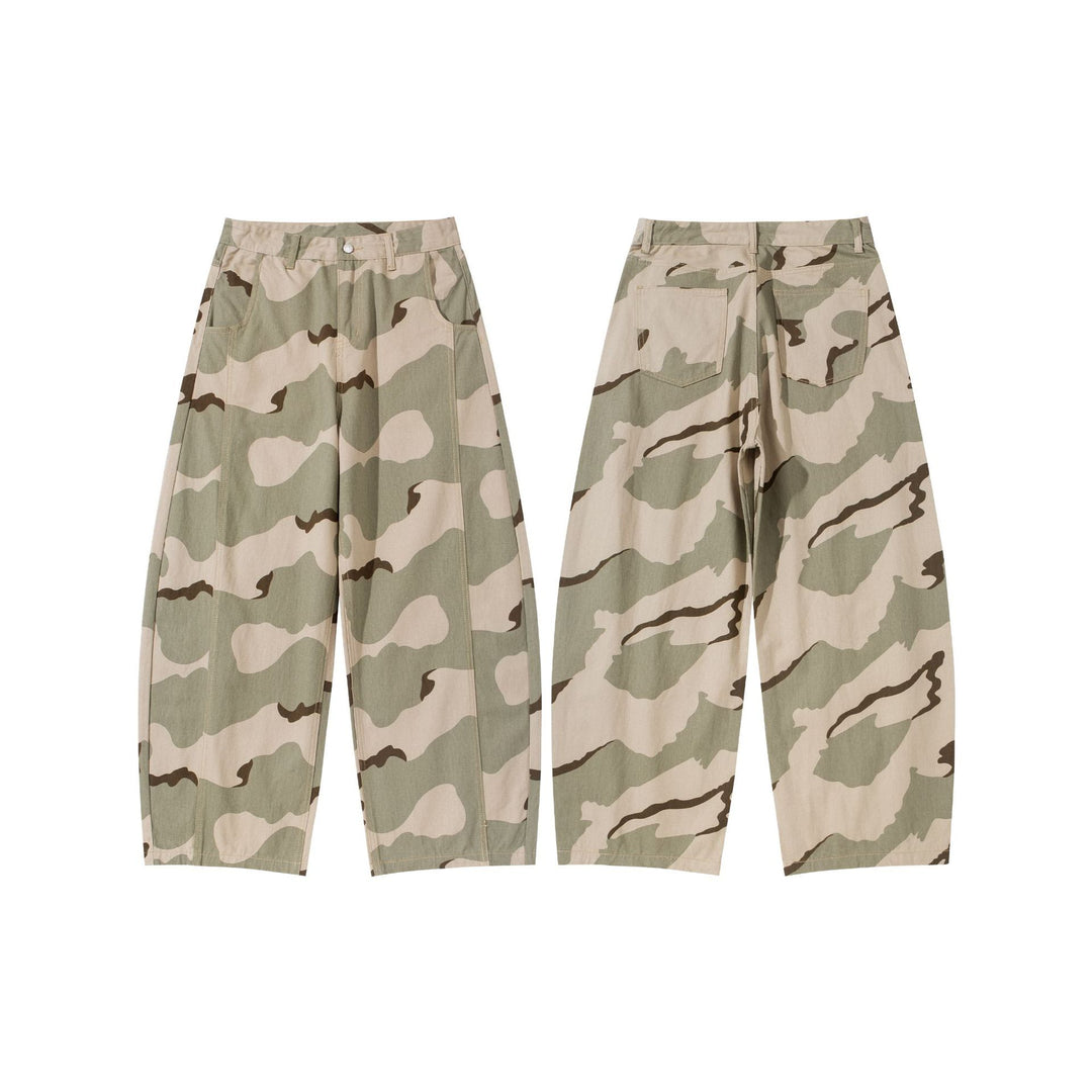 Damen Weite Cropped Cargohose im Camouflage Utility‑Look Drune