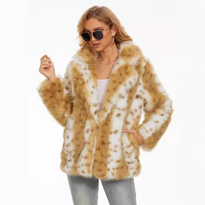 Damen Fuzzy Oversized Jacke Drune