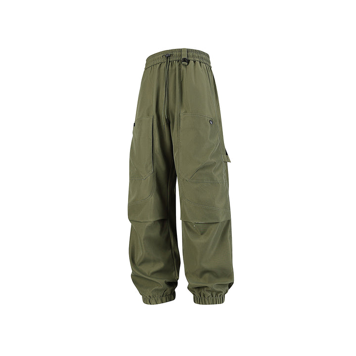 Herren Utility-Cargohose im Joggerstil mit elastischem Bund und großvolumigen Klappentaschen Drune
