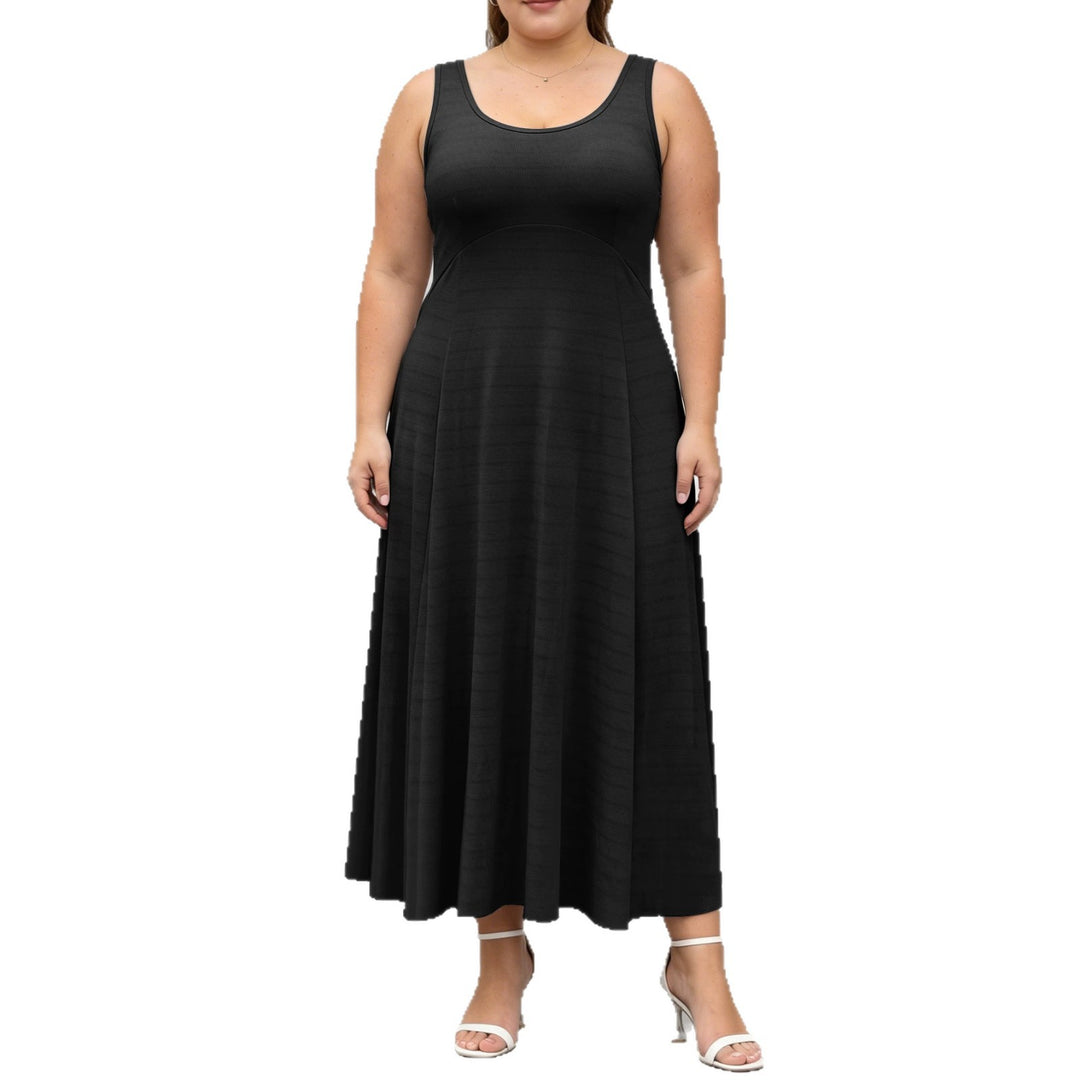 Damen Fließendes Maxikleid mit taillenbetonter A-Linie und breiten Trägern Drune