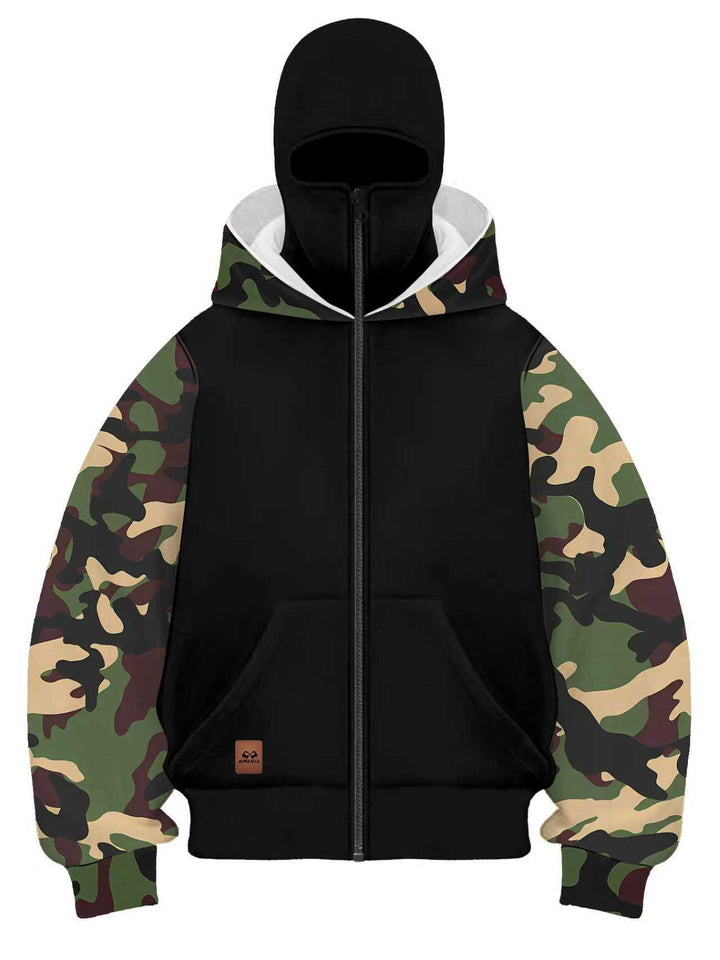 Herren Modische Camouflage Kapuzenjacke Drune