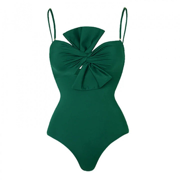 Damen Einteiler Badeanzug mit verstellbaren Trägern und eleganter Raffung Drune