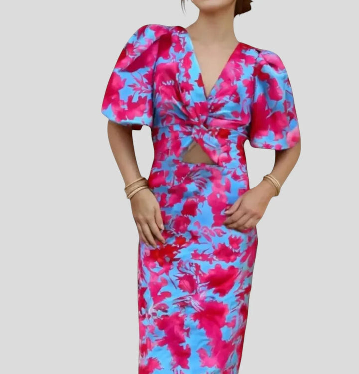 Damen Elegantes Kleid mit Volants und Spitzenelementen Drune