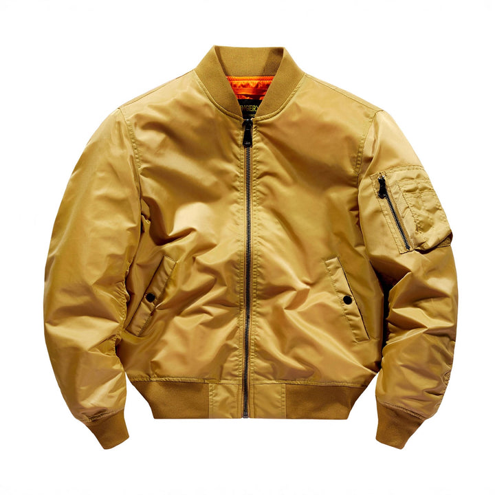 Herren  leichte isolierte Flug-Bomberjacke mit Utility-Tasche am Arm und Druckknopf-Eingangshandtaschen Drune