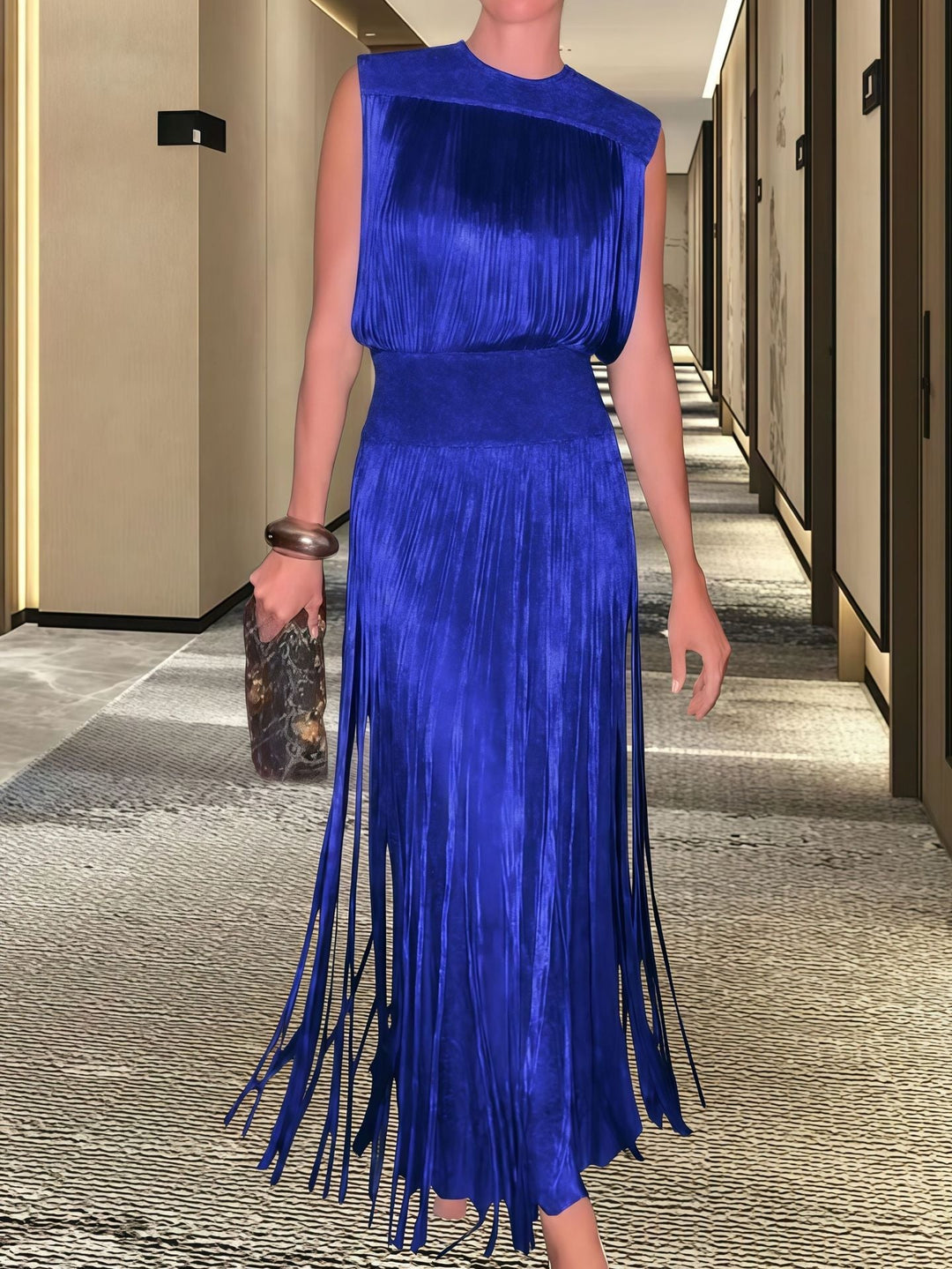Damen Elegantes Abendkleid mit schwingendem Saum Drune