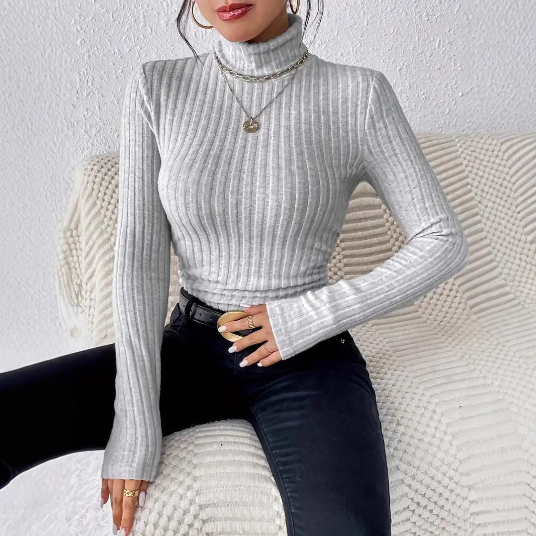 Damen Elegantes und bequemes langsames Stehkragenoberteil Drune