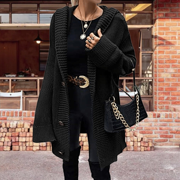 Damen Grobstrick Cardigan mit lässigem Schnitt und modernen Knopfdetails Drune