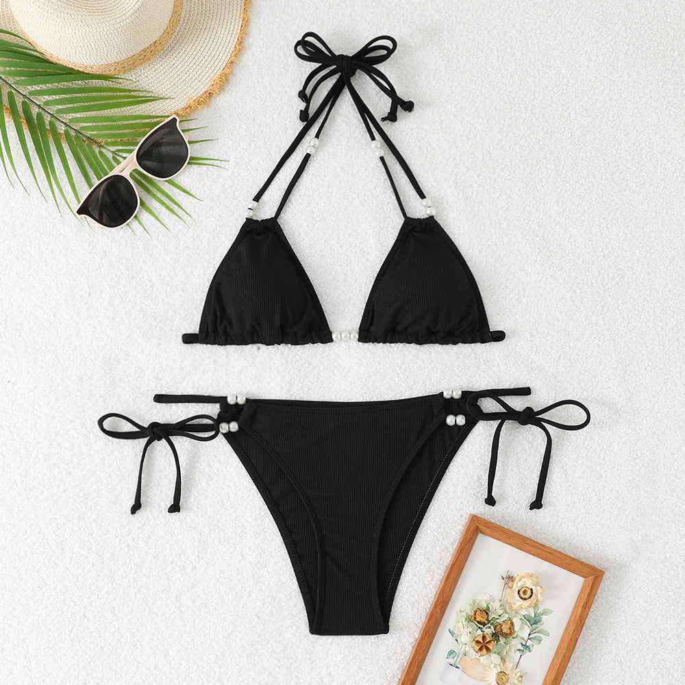 Damen Triangel-Bikini mit raffinierten Perlenakzenten Drune
