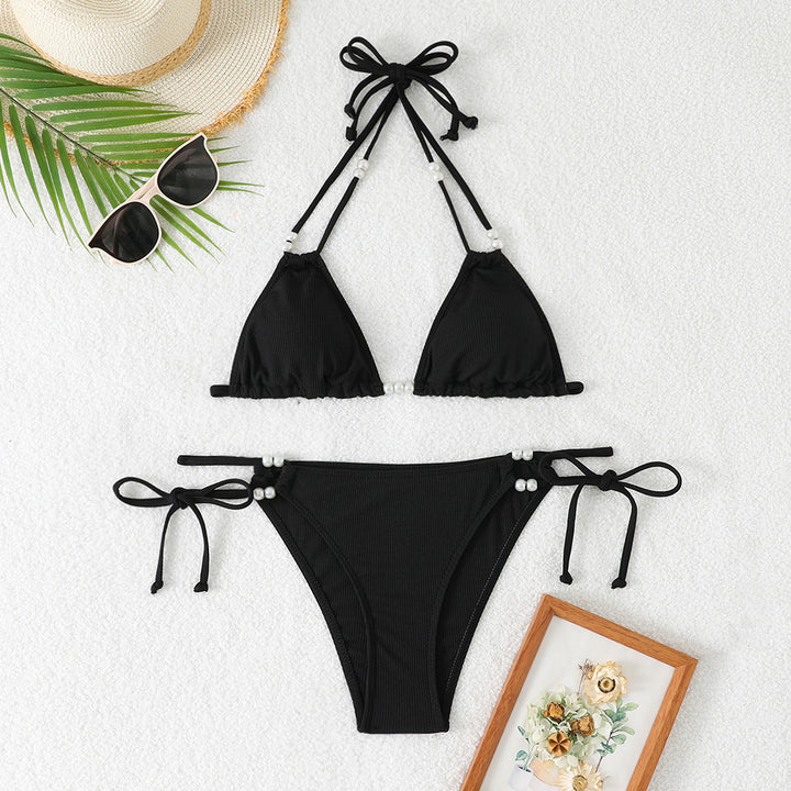 Damen Triangel-Bikini mit raffinierten Perlenakzenten Drune