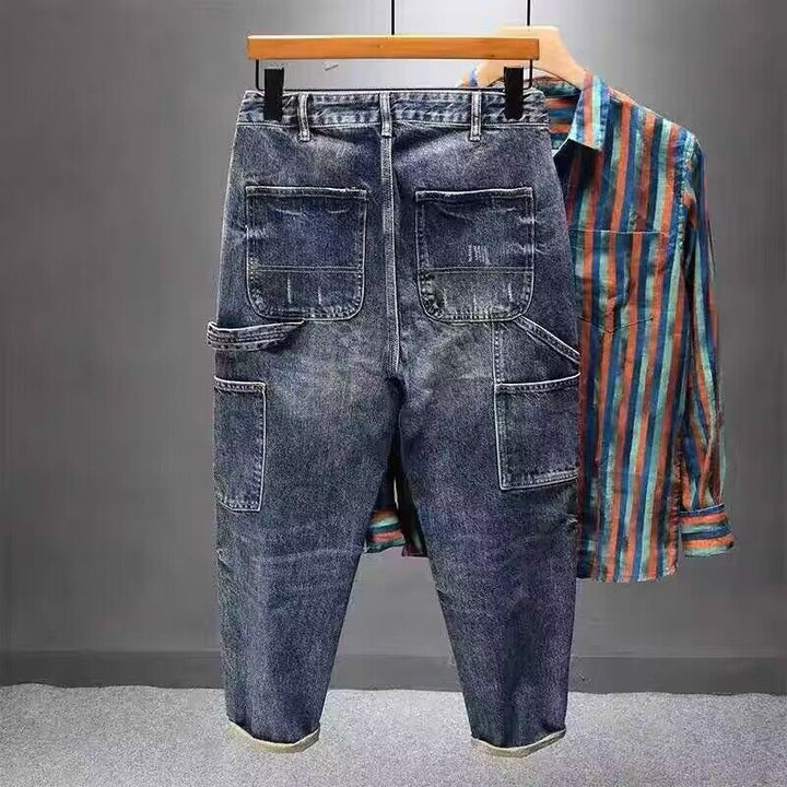 Herren Lässige Denim-Hose mit modischen Details Drune