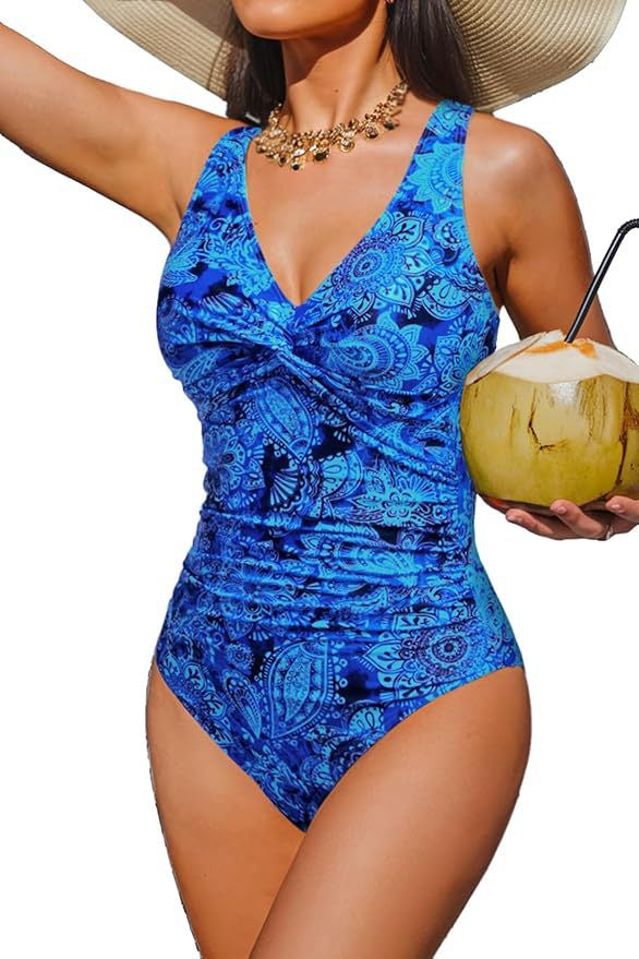 Damen Eleganter Einteiler Badeanzug mit modischem Twist Drune