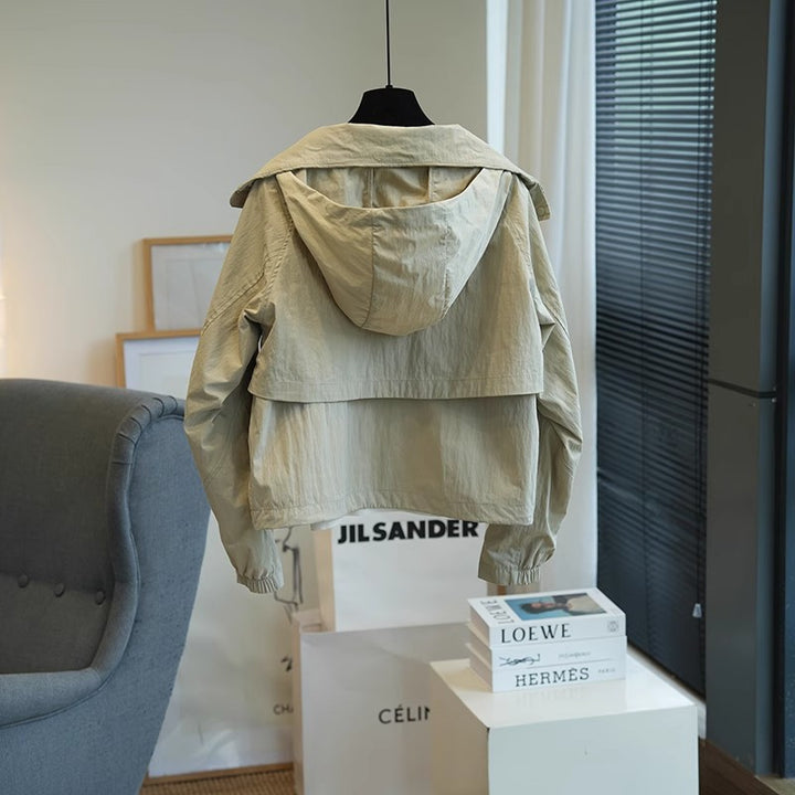 Damen Modische Übergangsjacke mit hohem Kragen und praktischen Taschen Drune