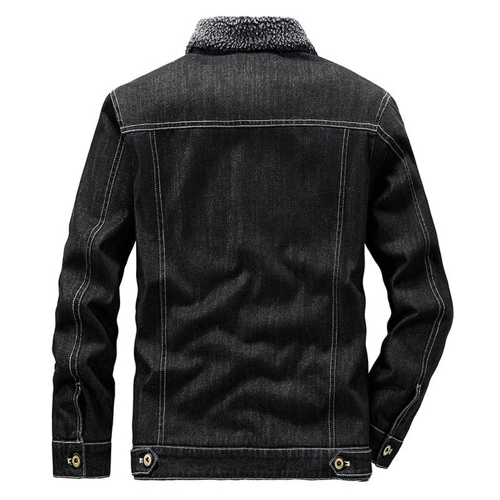 Herren Sherpa-gefütterte Denimjacke im Worker-Style Drune