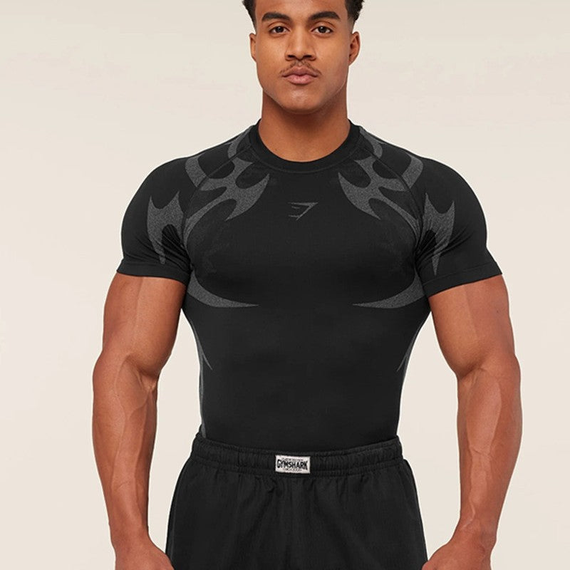 Herren nan nahtloses formgebendes Funktionsshirt mit Kompressionseffekt und ergonomischen Muskelzonen Drune