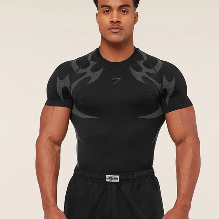 Herren nan nahtloses formgebendes Funktionsshirt mit Kompressionseffekt und ergonomischen Muskelzonen Drune