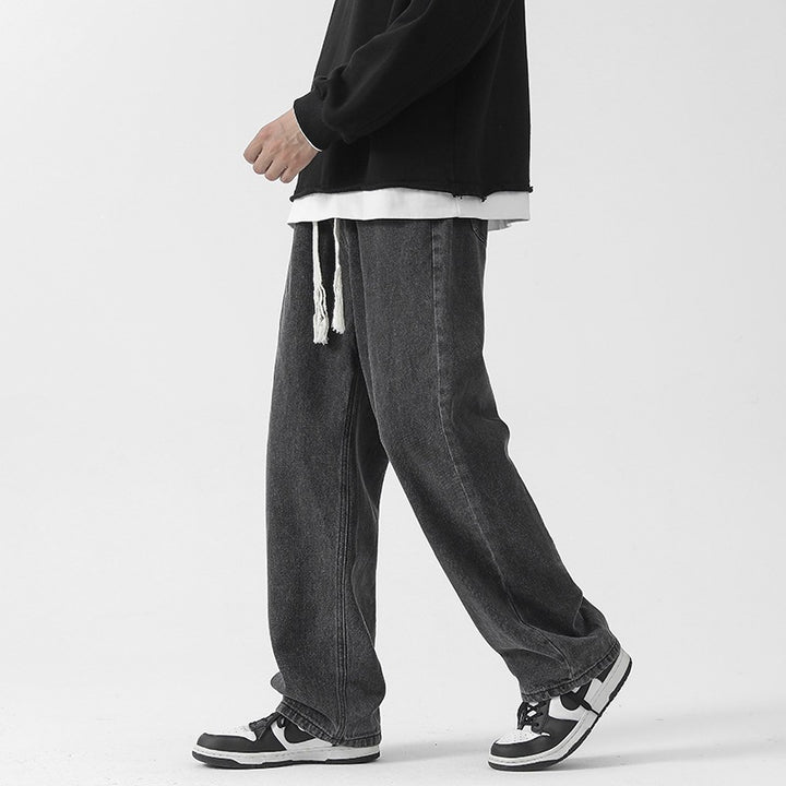 Herren Bequeme und lässige Denim-Hose mit weitem Bein Drune