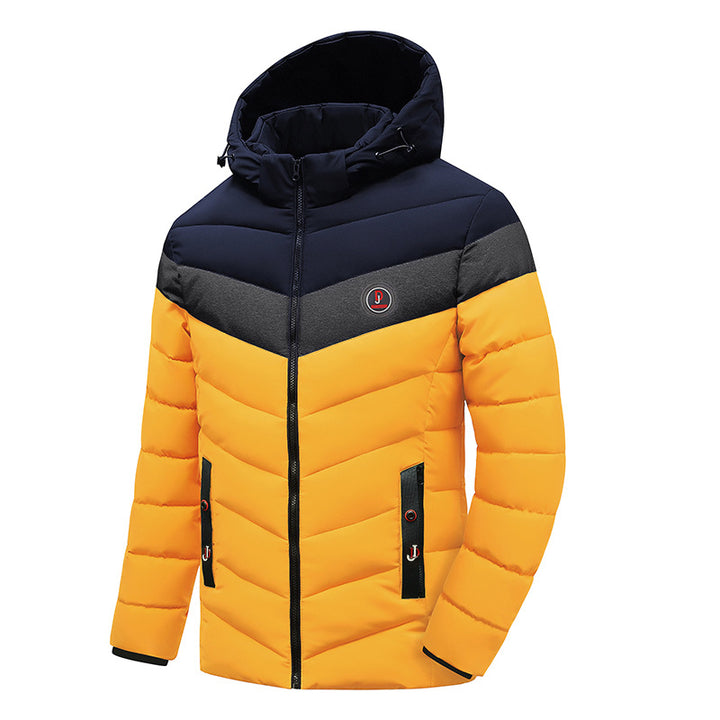 Herren Steppanorak mit Kapuze und wattierter Chevron-Isolationsjacke Drune