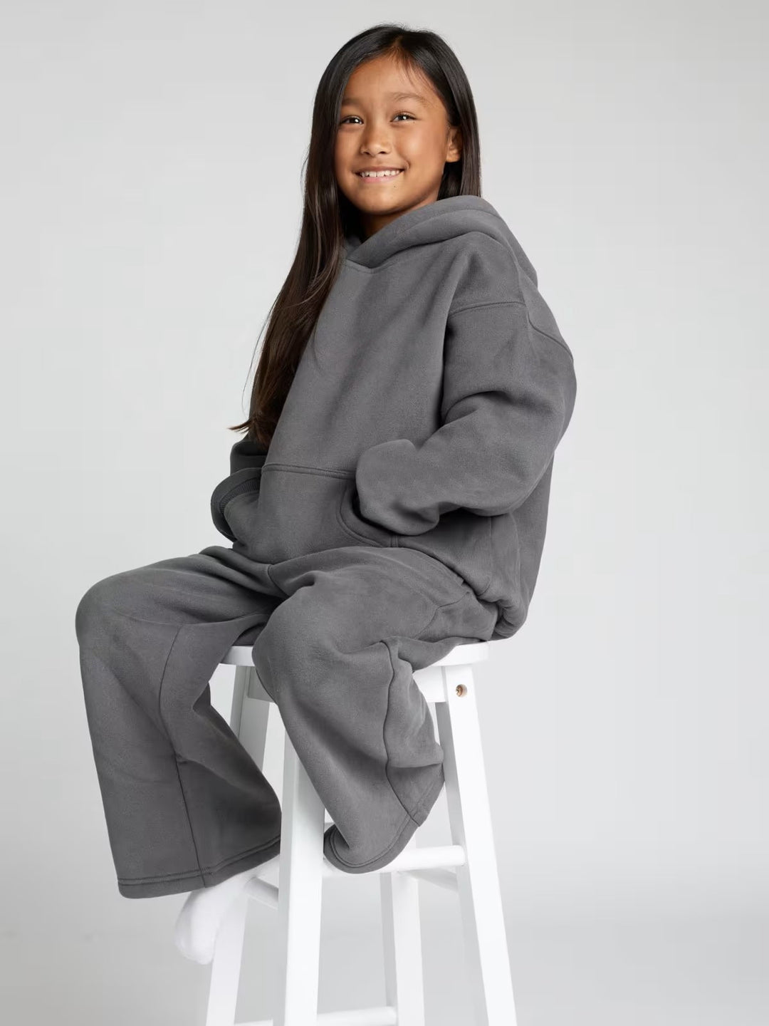 Damen oversized Kapuzenanzug aus weichem Fleece Drune