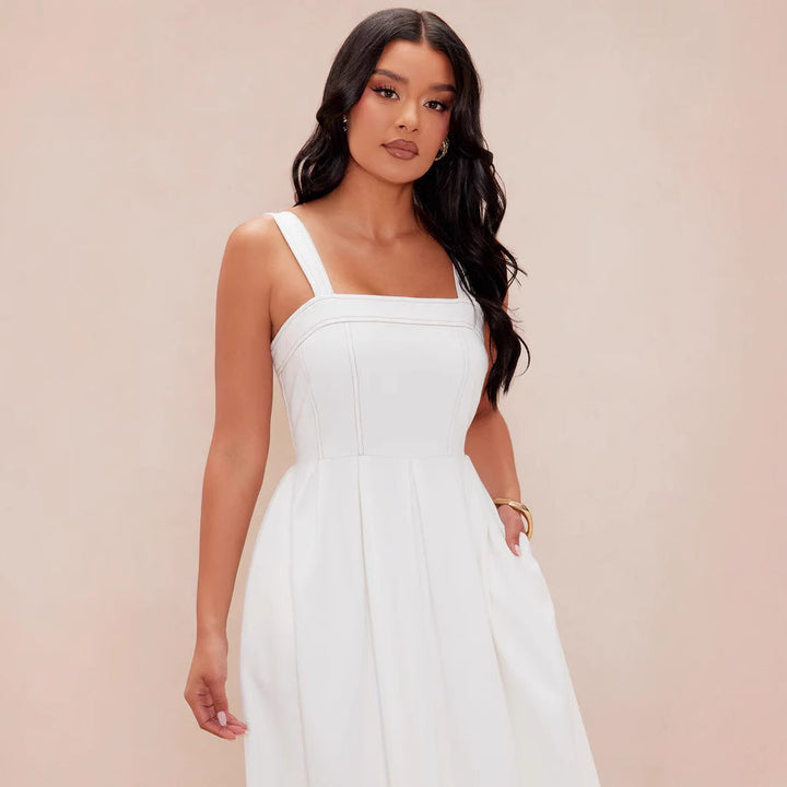 Damen Maxikleid mit schmalen Trägern und elegantem Schnitt Drune