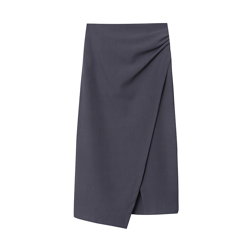 Damen figurbetontes Wickelkleid mit schickem Schlitz und eleganten Knopfdetails Drune