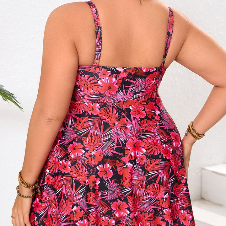Damen Schwimmskleid mit floralem Design und verstellbaren Trägern Drune